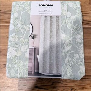 SONOMA Buds Printed Shower Curtain - Sage Green Floral NWT